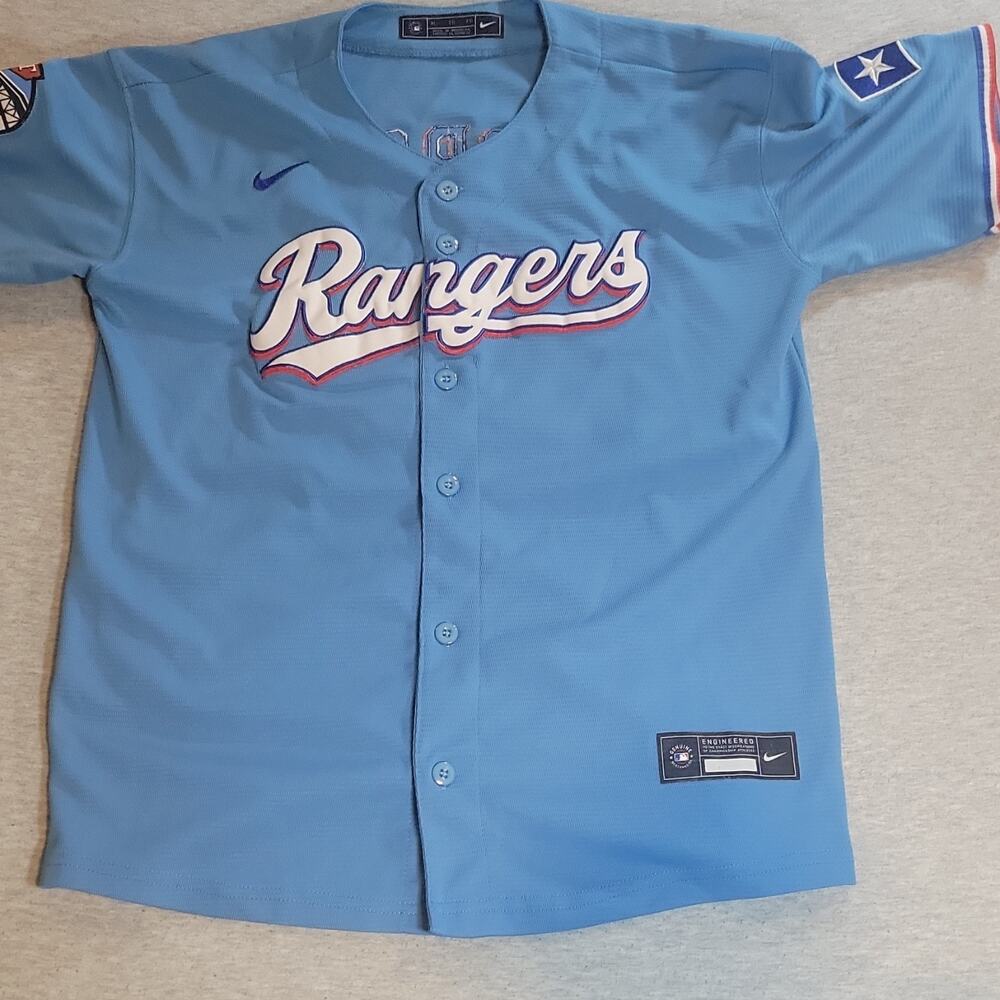 Nike Texas Rangers deGROM #48 Jersey Blue Men's XL 2020 Inaugural Patch MLB